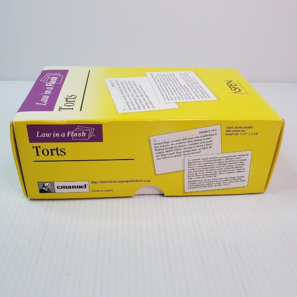 Law in a Flash: Torts 2006 Steven Emanuel Aspen Flash Cards (623 Review Cards) - Picture 5 of 8